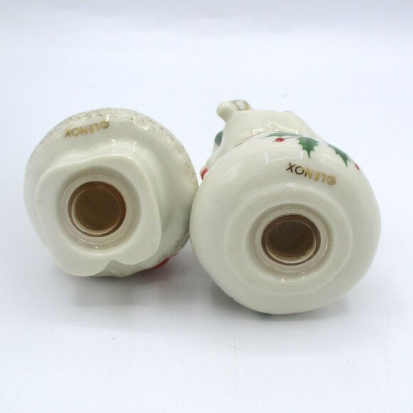 Lenox Santa Sack of Toys Salt And Pepper Shaker Set With Gold Stand Christmas De - Picture 5 of 6